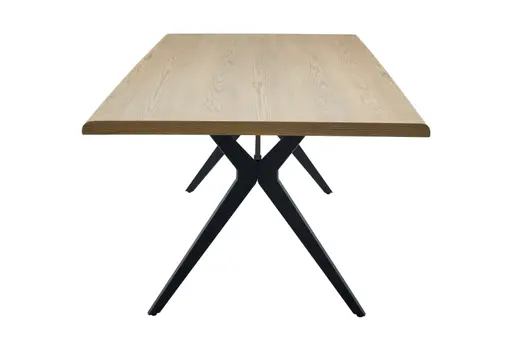 Esstisch - LB ca. 180x100 cm, Eiche furniert, abgerundete Kante, Schwarz