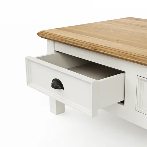 Couchtisch Louisiana - LBH ca. 70x120x45 cm, Weiß