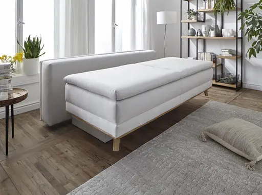 Sofa Lakeville 2 - 2-Sitzer inkl. Schlaffunktion mit Bettkasten, Stoff, Natur