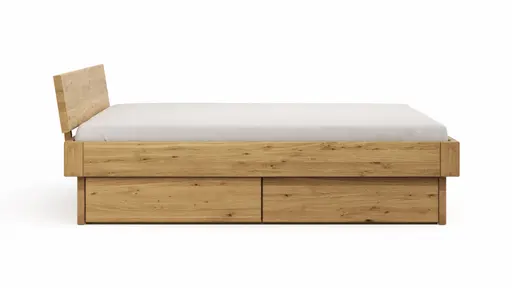 Bettgestell 1660 - Liegefläche ca. 160x200 cm, Wildeiche massiv, geölt