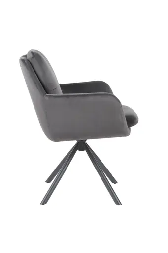Armlehnstuhl - drehbar, Samtvelour, Dunkelgrau