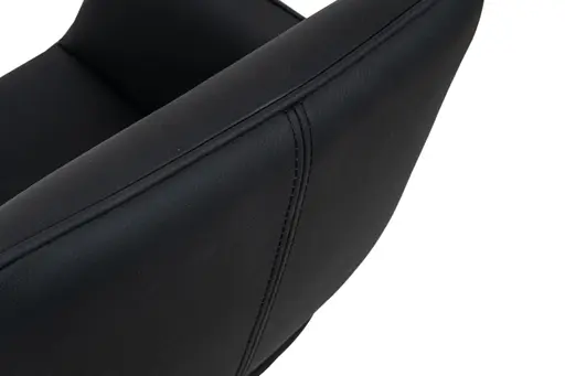 Armlehnstuhl MANOLJA - drehbar, Leder, Schwarz