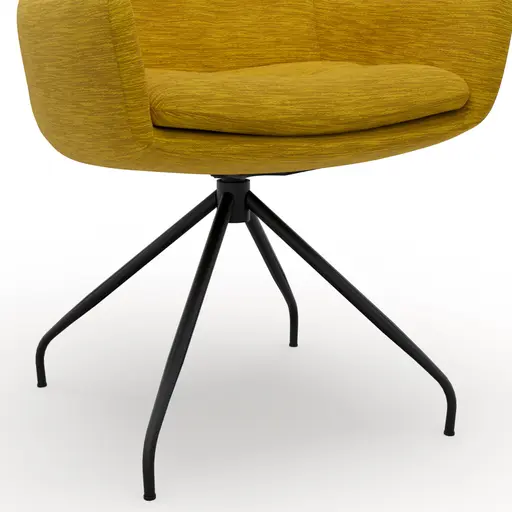 Armlehnstuhl Jukka - drehbar, Stoff, Goldfarben, Stativ