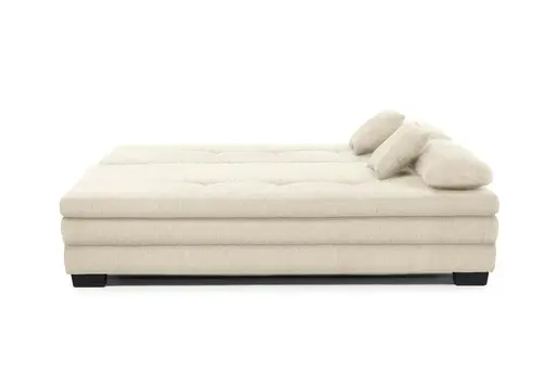 Sofa JONAH - 2-Sitzer inkl. Schlaffunktion und Bettkasten, Stoff, Creme