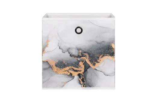 Faltbox - Stoff, Marmor Grau/Gold