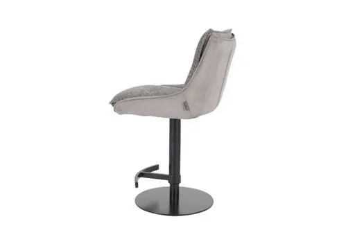 Barhocker MANDY - höhenverstellbar, Stoff, Graubeige