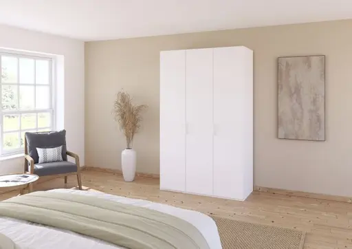 Drehtürenschrank ROVERO- B ca. 135 cm, Weiß