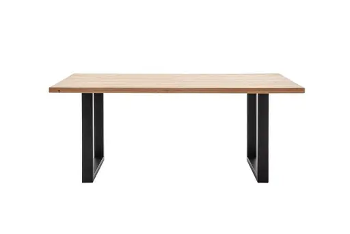 Esstisch - LB ca. 180x90 cm, Wildeiche massiv geölt, Schwarz