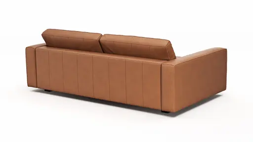 Sofa Aprino 2 - 3,5-Sitzer XL, Dickleder, Cognac, Armlehne Block schmal