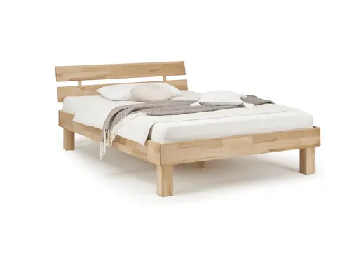 Bettgestell- Liegefläche ca. 140x200 cm, Kernbuche, Massiv, Geölt