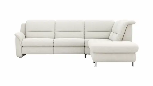 Ecksofa Cornella Classic - 2-Sitzer mit Ecke rechts, Stoff, Creme