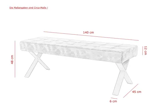 Sitzbank - Stoff, Vintage Braun
