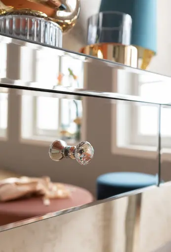 Konsolentisch- LB ca. 100x40 cm, Weiß, Lackiert, Verspiegelt