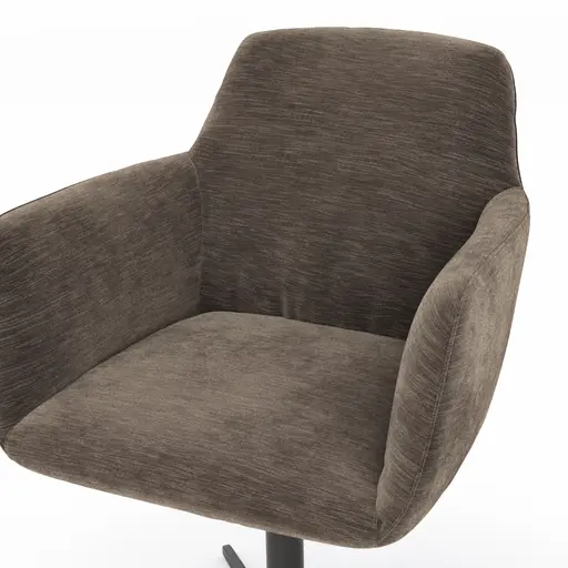 Armlehnstuhl Nashville - drehbar, Stoff, Dunkelbraun