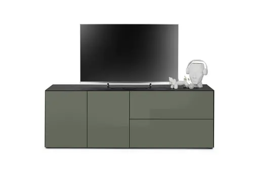 Lowboard - B ca. 181 cm, Olivgrün, Keramikoptik