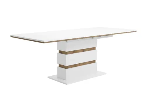Esstisch - ausziehbar, LB ca. 140x90 cm, Weiß, Evoke Eiche Nachbildung