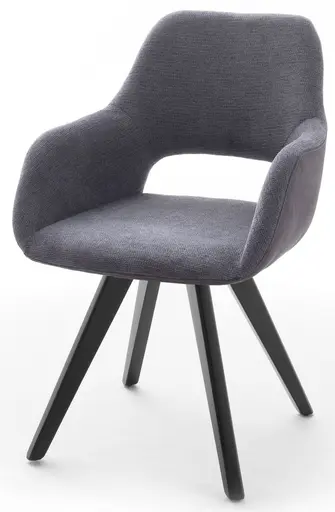 Armlehnenstuhl MACIE - Stoff, Anthrazit