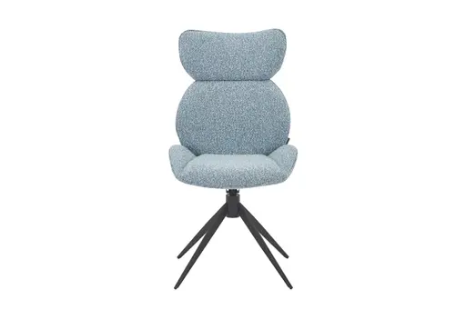 Stuhl MIRNA - drehbar, Stoff, Blau