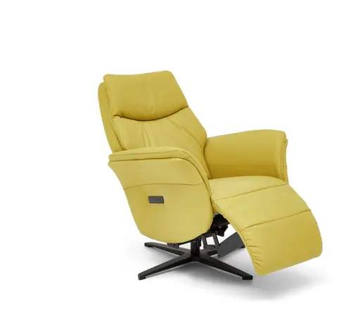 TV-Sessel Sao Paulo - Relaxfunktion motorisch, Größe S, Leder, Curry