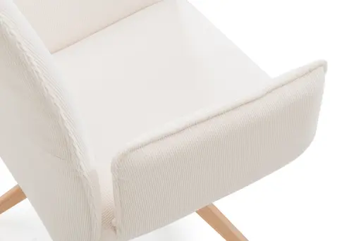 Armlehnstuhl - drehbar, Stoff, Weiß