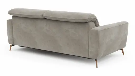 Sofa Tulsa KV - 3-Sitzer, inkl. Sitzvorzug (motorisch) und Kopfteilverstellung, Stoff, Graubeige
