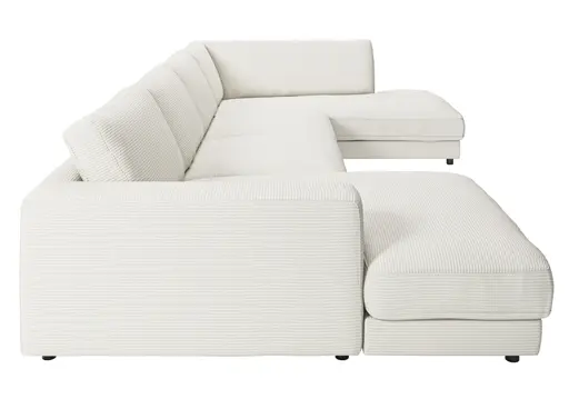 Wohnlandschaft - Longchair links mit 3-Sitzer und Ecke rechts