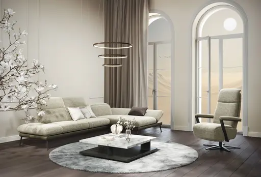  Drehsessel Enno Lazyline - Größe M inkl. Relaxfunktion, Stoff, Lime