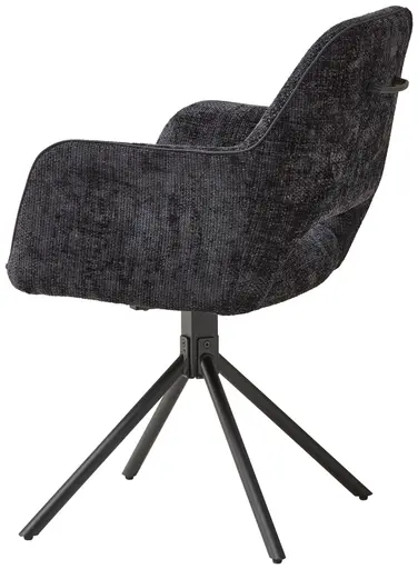 Armlehnstuhl - drehbar, Stoff, Schwarz