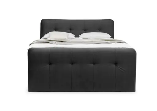 Boxspringbett HOLLIE- Liegefläche ca. 180x200 cm, Stoff, Anthrazit