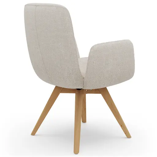 Armlehnstuhl Kamari - Stoff, Beige