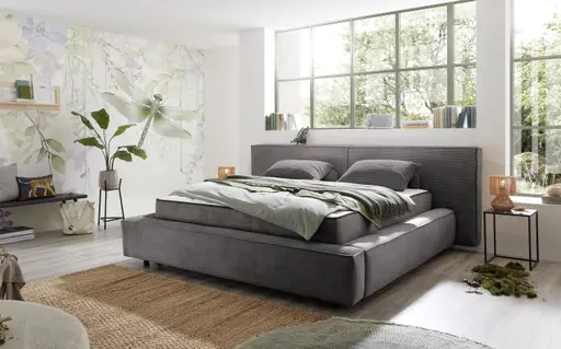 Polstergestell- Liegefläche ca. 180x200 cm, Stoff, Ash