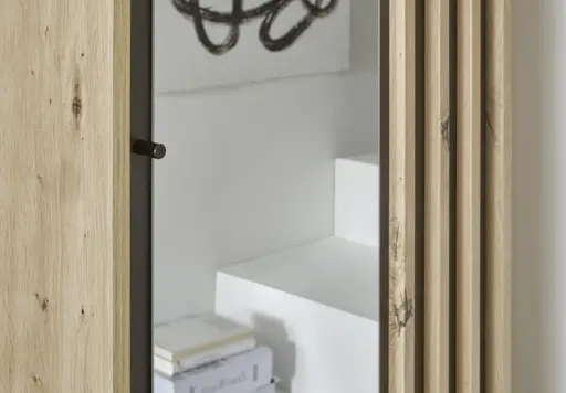 Kompaktgarderobe- Eiche Dekor, Schwarz