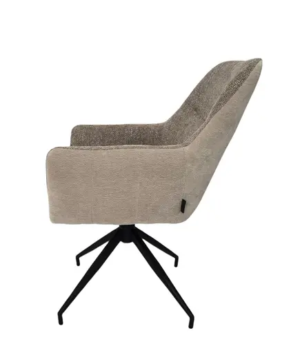 Armlehnstuhl MARYBEL - drehbar, Stoff, Latte Macchiato