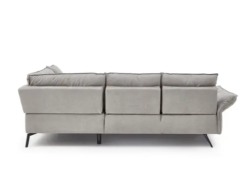 Ecksofa EM Marseille - 2,5-Sitzer mit Ecke rechts,  Rückentiefe verstellbar, Stoff, Grau