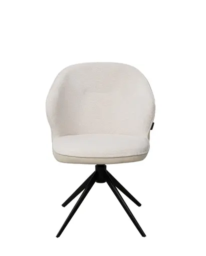 Stuhl MERRITH - drehbar, Stoff, Creme