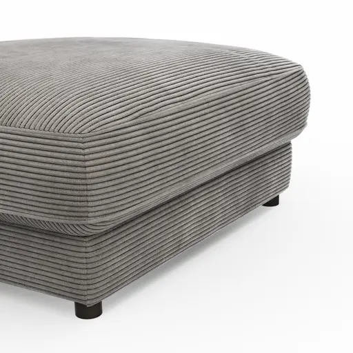 Hocker Juni - LB ca. 90x90 cm, Cord, Dunkelgrau
