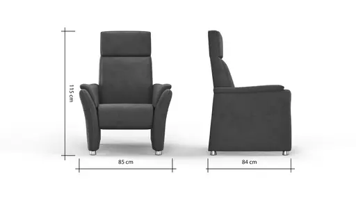 Relaxsessel Arima H - Kopf-/Fußteil/Rückenlehne verstellbar, Stoff, Dunkelbraun