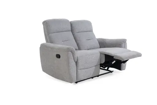 Sofa - 2-Sitzer, Relaxfunktion, Chenille, Hellgrau