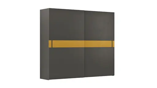 Schiebetürenschrank Loretto - B ca. 280 cm, Lack matt, Anthrazit