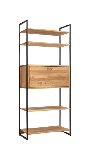 Regal Farmingdale - mit Klappe, Eiche massiv, natur geölt