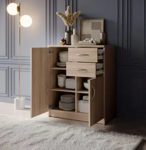 Kommode - B ca. 74 cm, Sonoma Eiche Nachbildung