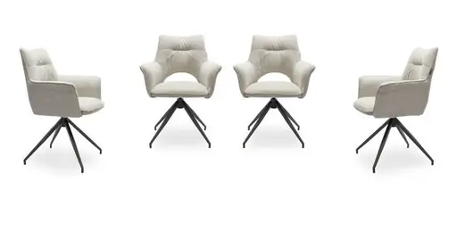 Armlehnstuhl MALEEN - drehbar, Stoff, Beige