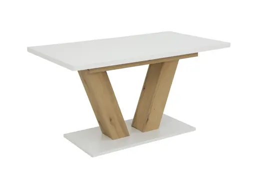 Esstisch - ausziehbar, LB ca. 140x90 cm, Weiß, Evoke Eiche Nachbildung