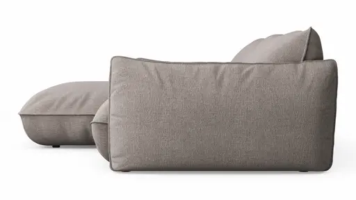 Ecksofa Fluffy - Longchair mit 2,5-Sitzer rechts inkl. Rückenlehne verstellbar, Stoff, Taupe
