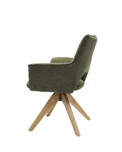 Armlehnstuhl MARYLA - drehbar, Stoff, Grün
