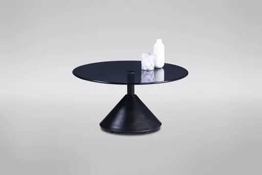 Couchtisch - Ø/H ca. 60x35 cm, Grau, Schwarz