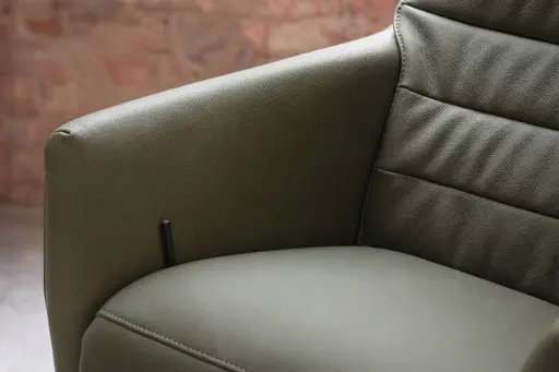 Relaxsessel Leopold - Größe L, inkl. Relaxfunktion, Leder, Olive