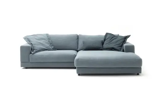Ecksofa Juni - 1,5-Sitzer mit Longchair rechts, Stoff, Petrol
