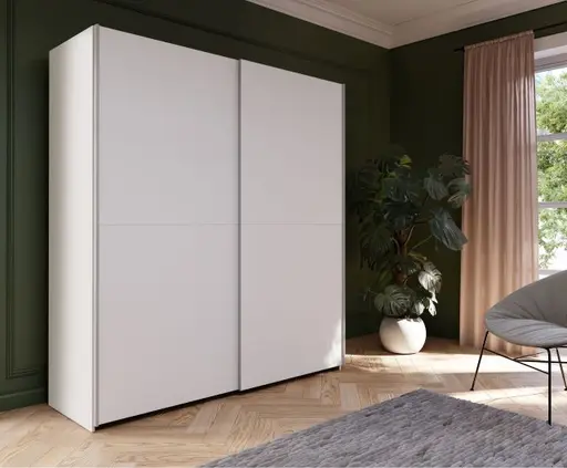 Schwebetürenschrank FREDDY- B ca. 170 cm, Weiß