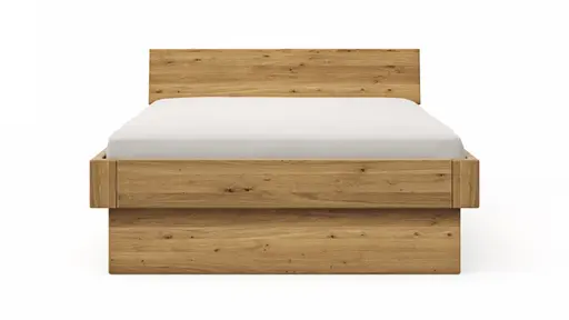 Bettgestell 1660 - Liegefläche ca. 140x200 cm, Wildeiche massiv, geölt